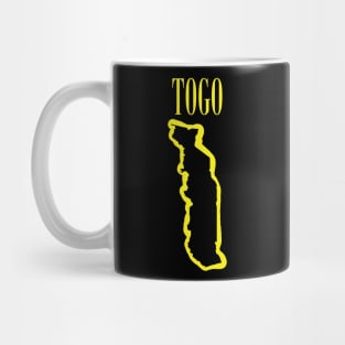 Vibrant Togo Africa: Unleash Your 90s Grunge Spirit! Smiling Squiggly Mouth Dazed Smiley Face Mug